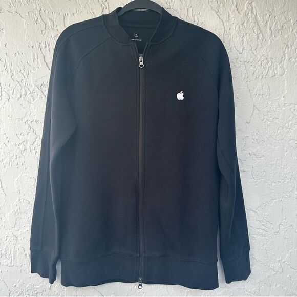 APPLE Jacket Men Medium Full Zip Store Employee Uniform Black Bomber - Picture 1 of 6